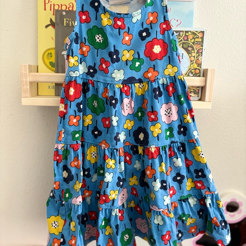Floral Blue Sleeveless Dress